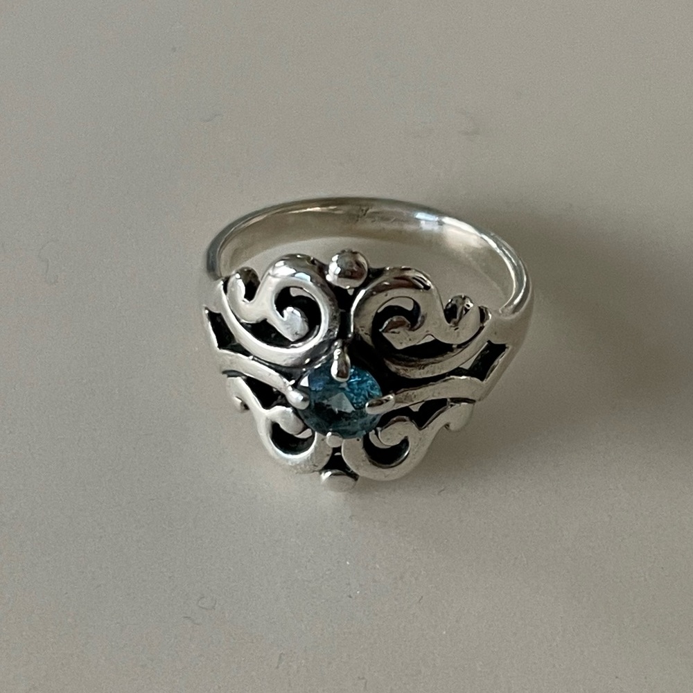 James Avery Spanish Lace Ring March Aqua Spinel